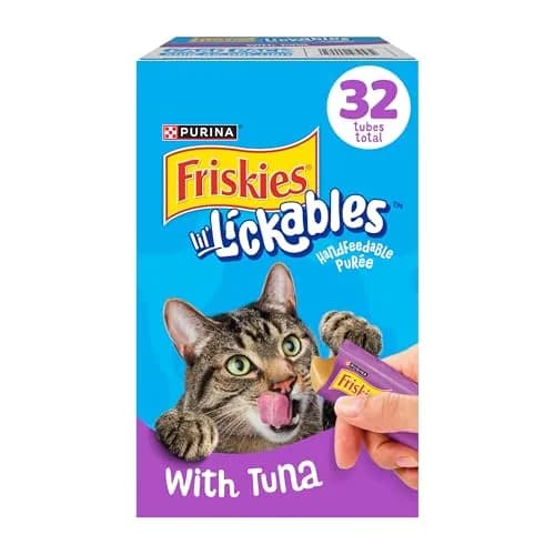 Friskies Lil' Lickables with Tuna Cat Treats | 16 oz (32 Ct) | Tasty lickable tubes for hydration & bonding thumbnail 1