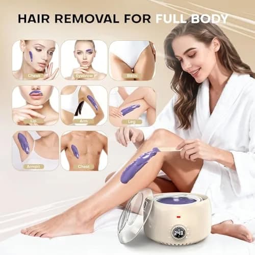TIKESI Waxing Kit for Women and Men | Digital Wax Warmer with 14OZ 5 Bags Hard Wax Beads | Full Body, Face, Bikini, Legs, Sensitive Skin thumbnail 5