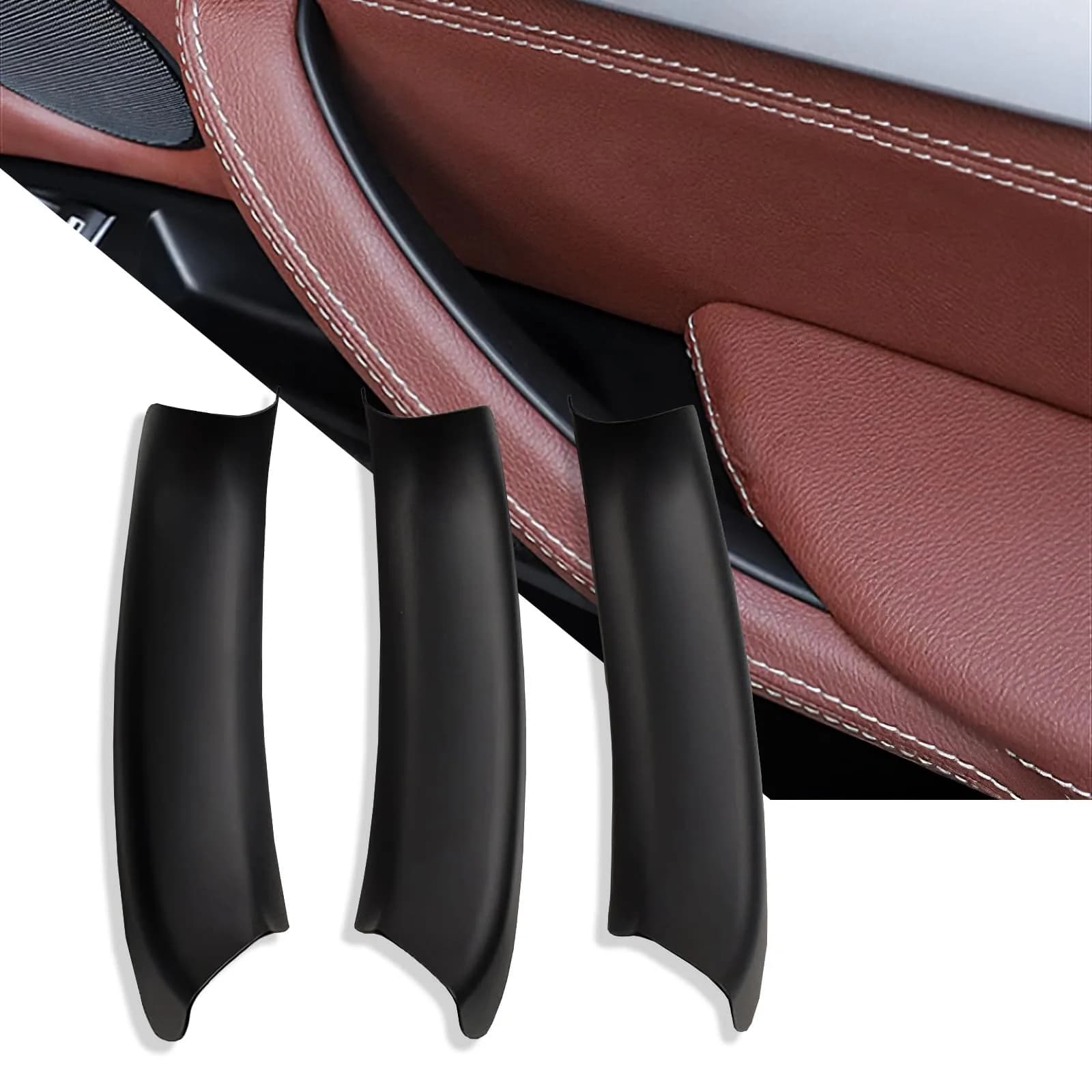 ORIVIN Black 3pcs Interior Door Handle Covers for BMW X3 F25 X4 F26 | Direct Fit Replacement — Door Handle Cover - Black