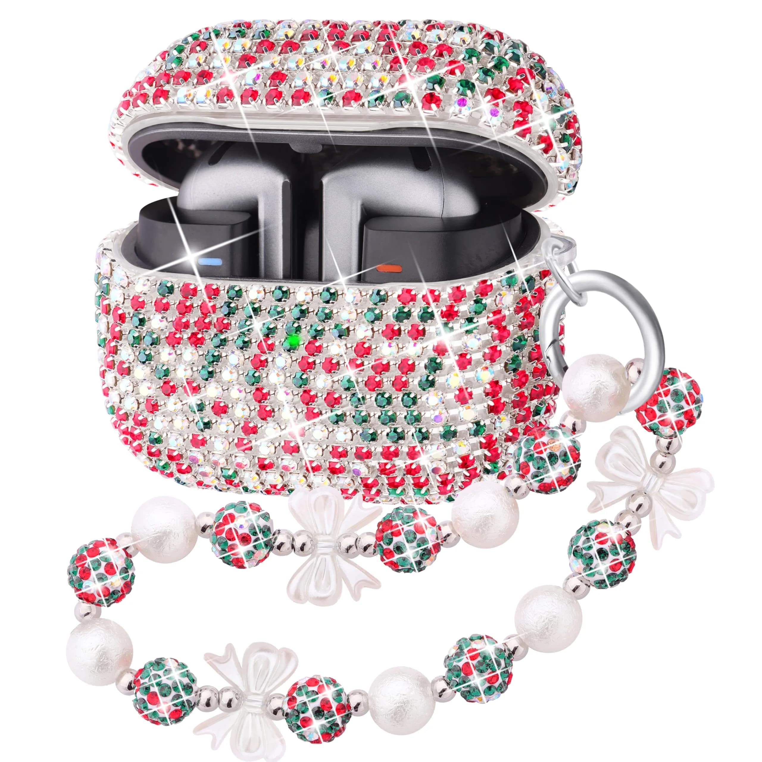 Ucharmbead Bling Case for Samsung Galaxy Buds 3 Pro with Keychain | Christmas Edition — Christmas