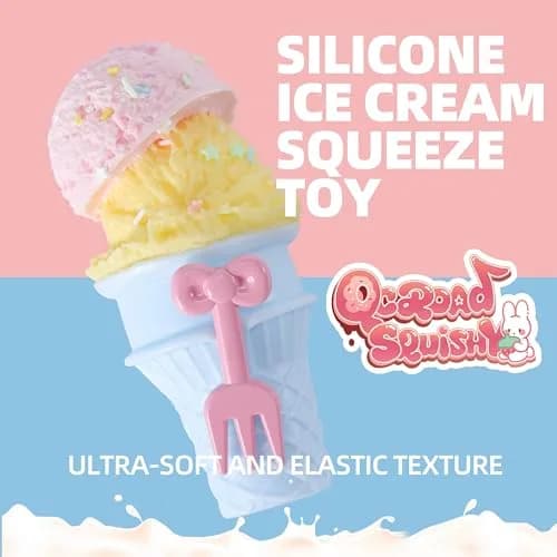 QCROAD SQUISHY Taba Ice Cream Squishy 15.1 cm (5.94" L x 2.76" W x 2.76" H) | Food-Grade Silicone Sensory Toy thumbnail 4