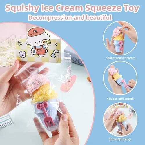 QCROAD SQUISHY Taba Ice Cream Squishy 15.1 cm (5.94" L x 2.76" W x 2.76" H) | Food-Grade Silicone Sensory Toy thumbnail 5