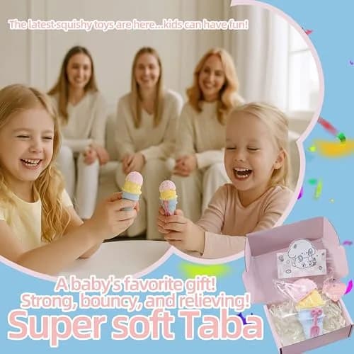QCROAD SQUISHY Taba Ice Cream Squishy 15.1 cm (5.94" L x 2.76" W x 2.76" H) | Food-Grade Silicone Sensory Toy thumbnail 7