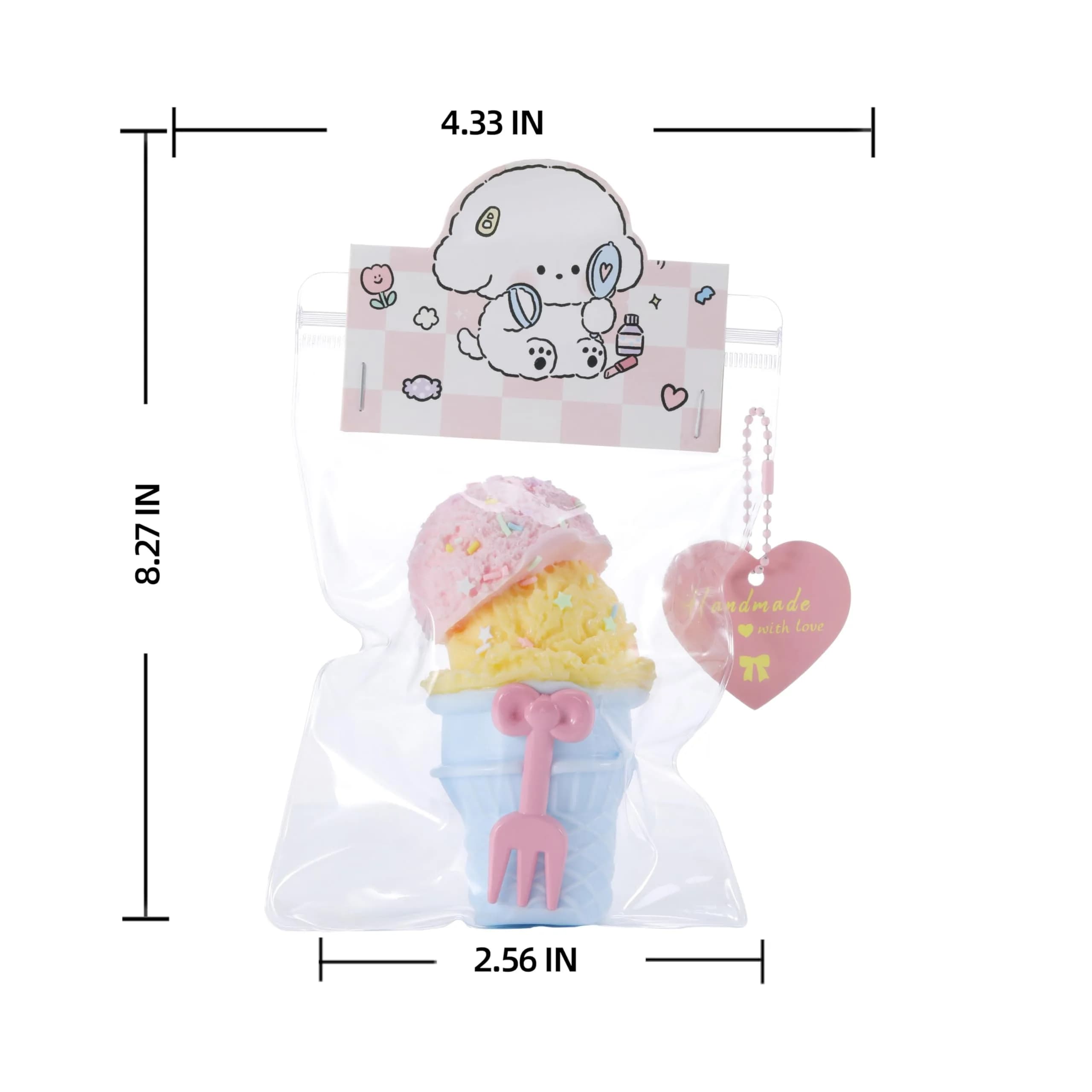QCROAD SQUISHY Taba Ice Cream Squishy 15.1 cm (5.94" L x 2.76" W x 2.76" H) | Food-Grade Silicone Sensory Toy - view 2