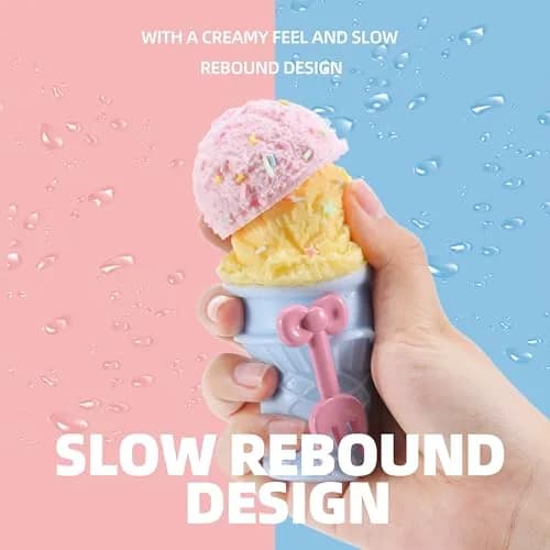 QCROAD SQUISHY Taba Ice Cream Squishy 15.1 cm (5.94" L x 2.76" W x 2.76" H) | Food-Grade Silicone Sensory Toy thumbnail 3