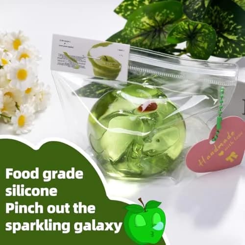 QCROAD SQUISHY Clear Apple Taba Squishy Toy 13.3cm (5.4in) | Non-Toxic Silicone Stress Fidget Toy thumbnail 7