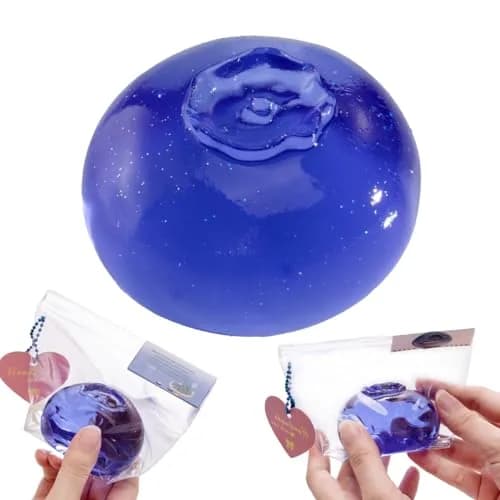 QCROAD SQUISHY Handmade Blueberry Squishy Toy 156 g (5.5 oz) | Safe Non-Toxic Jumbo Mochi Fidget Toy thumbnail 1