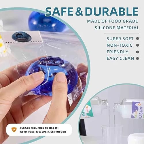 QCROAD SQUISHY Handmade Blueberry Squishy Toy 156 g (5.5 oz) | Safe Non-Toxic Jumbo Mochi Fidget Toy thumbnail 4