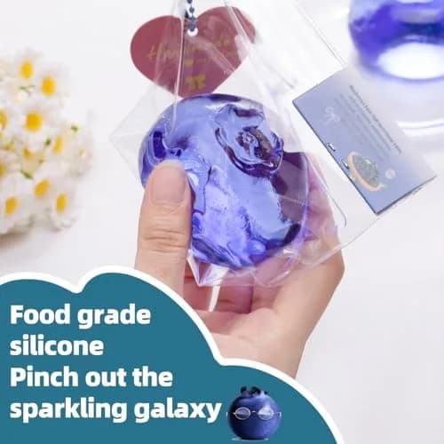 QCROAD SQUISHY Handmade Blueberry Squishy Toy 156 g (5.5 oz) | Safe Non-Toxic Jumbo Mochi Fidget Toy thumbnail 6