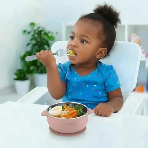 PandaEar Stainless Steel Baby Suction Bowls 3 Pack | Non-Slip, Unbreakable & Mess-Free (Pink) thumbnail 6