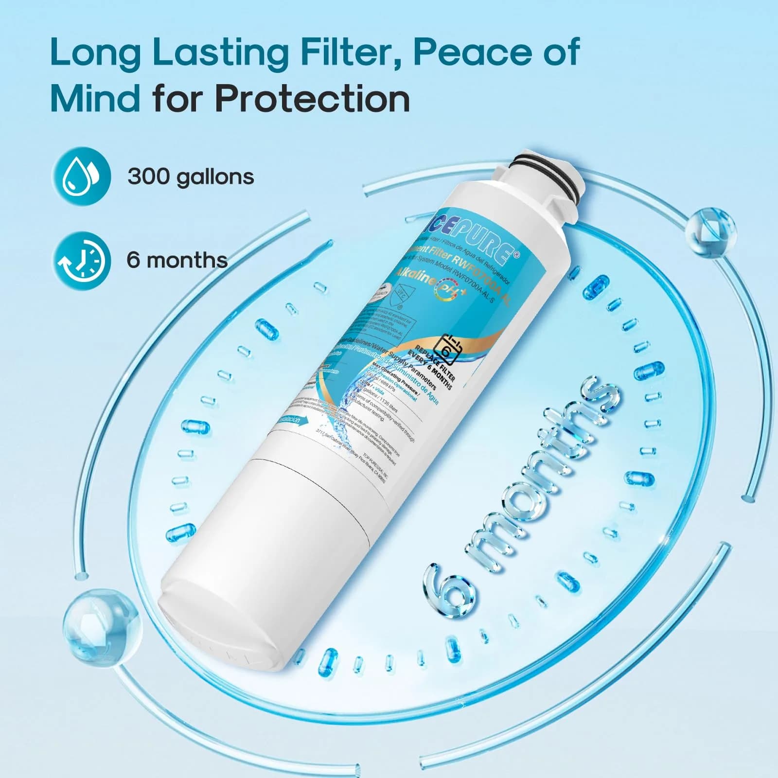 ICEPURE Alkaline DA29-00020B Refrigerator Water Filter 3 Pack | Balances pH & Removes Chlorine - view 7