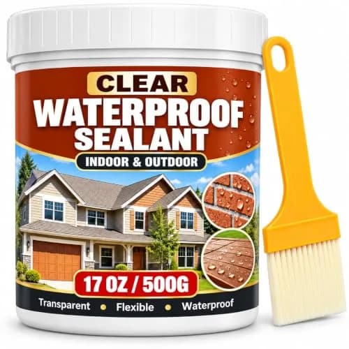 PIBEIBUK 17 Oz Transparent Waterproof Coating for Roofs, Concrete, Wood & Patios | Clear, Water-Based Sealant for Indoor & Outdoor Use thumbnail 1