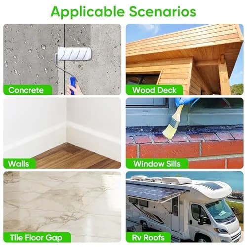 PIBEIBUK 17 Oz Transparent Waterproof Coating for Roofs, Concrete, Wood & Patios | Clear, Water-Based Sealant for Indoor & Outdoor Use thumbnail 7