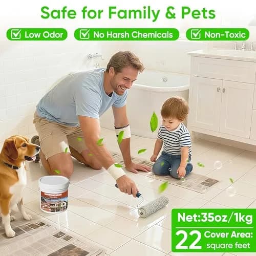 PIBEIBUK 17 Oz Transparent Waterproof Coating for Roofs, Concrete, Wood & Patios | Clear, Water-Based Sealant for Indoor & Outdoor Use thumbnail 2