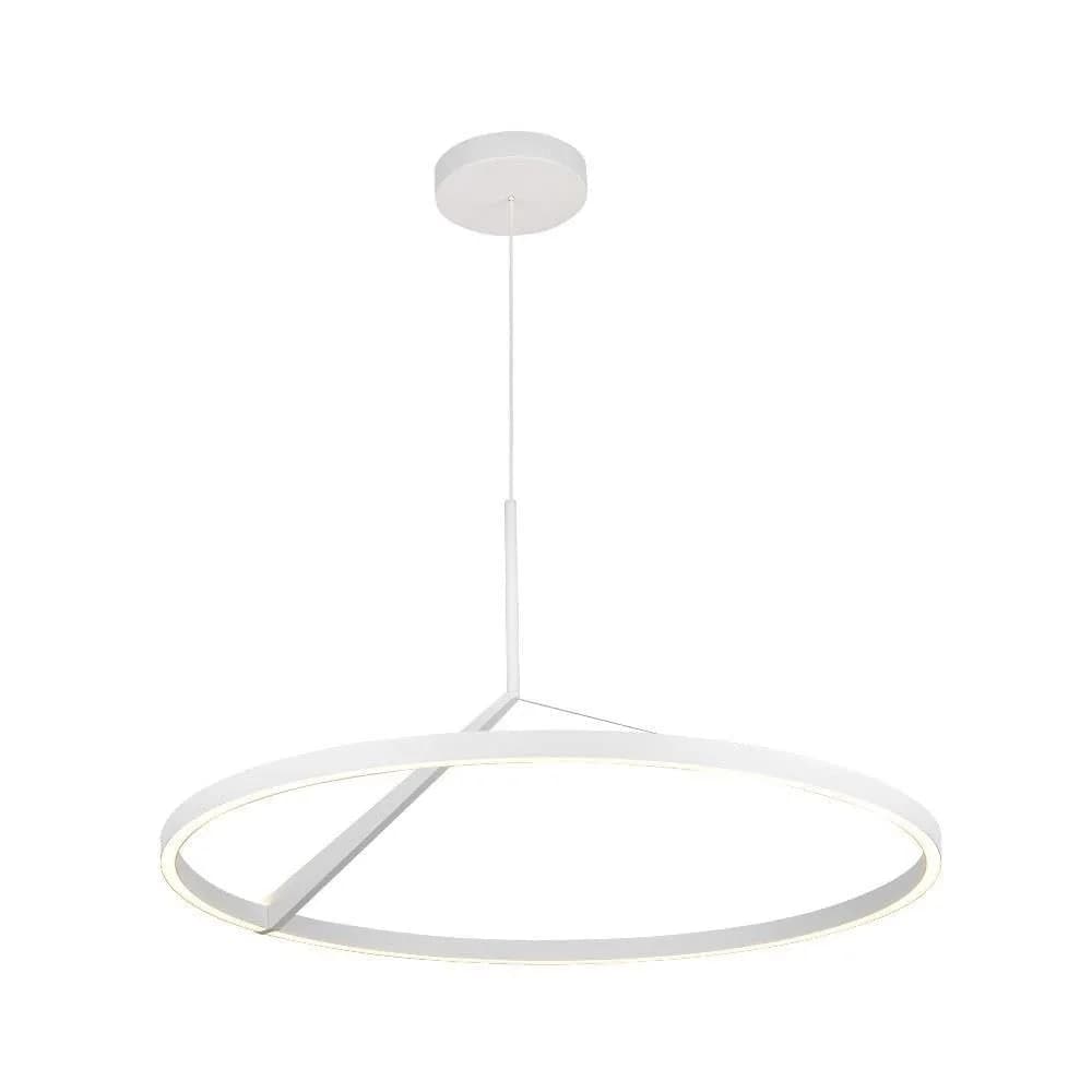 Kuzco Roda 31in 1-Light LED Pendant White | Modern Ceiling Light Fixture with Frosted Glass