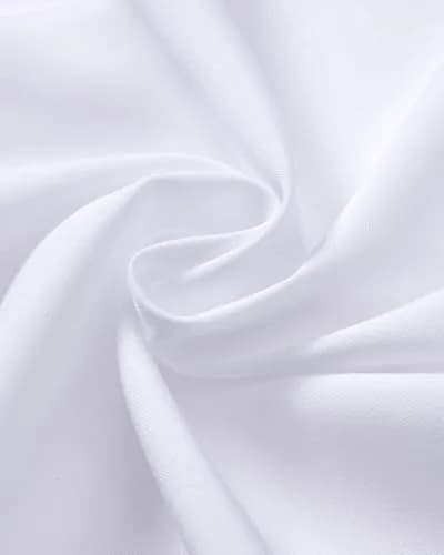 Alimens & Gentle White Men's Classic Fit Long Sleeve Dress Shirt | 94% Polyester, 6% Spandex thumbnail 6