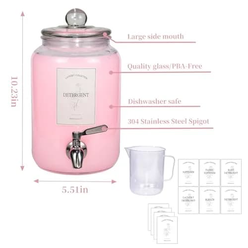 ChildLike Water Dispenser 108oz | Leak-Proof Glass Laundry Organizer thumbnail 2