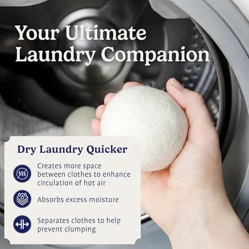 Handy Laundry Wool Dryer Balls 12-Pack, Reusable Natural Fabric Softener | 0.69 kg (1.52 lb) Pack thumbnail 4