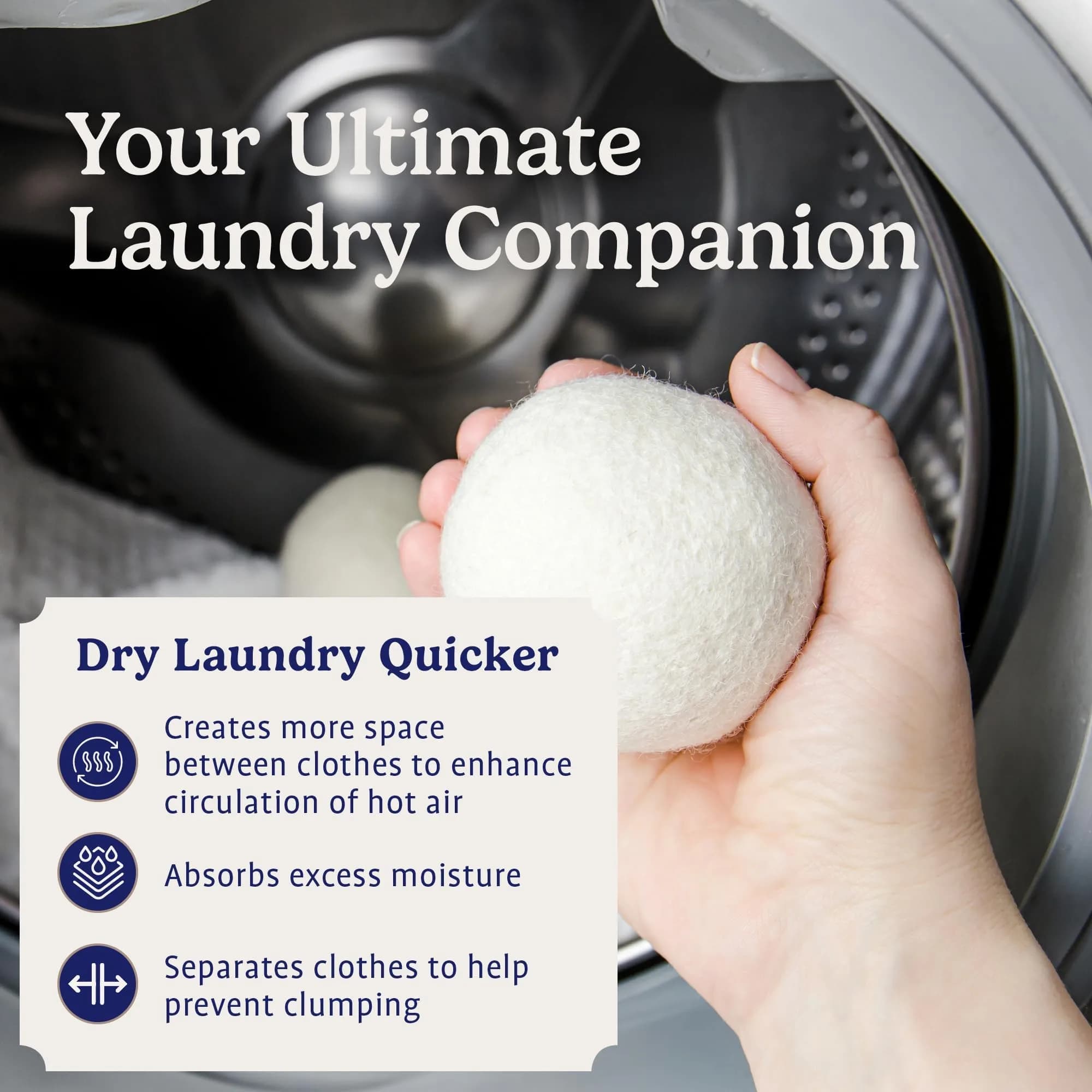 Handy Laundry Wool Dryer Balls (Pack of 72) | Natural Fabric Softener Alternative - view 4