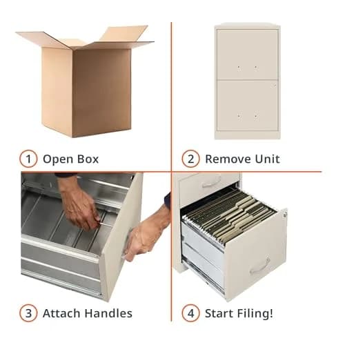 NuSparc 2 Drawer Locking Filing Cabinet | Steel, Space-Saving, Letter-Size | Home & Small Office thumbnail 7