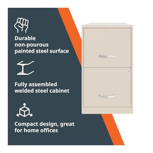 NuSparc 2 Drawer Locking Filing Cabinet | Steel, Space-Saving, Letter-Size | Home & Small Office thumbnail 2