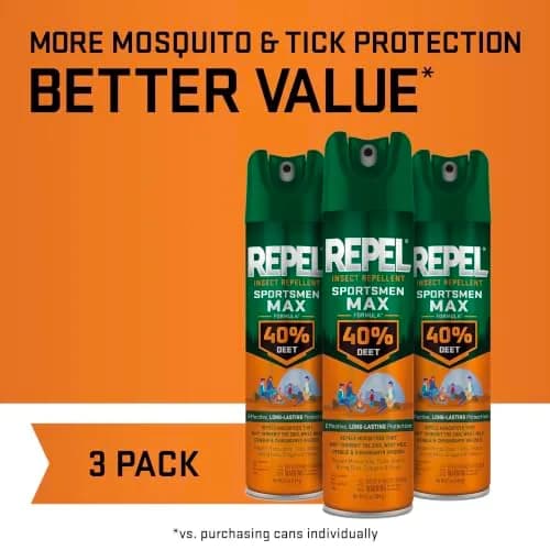 Repel Sportsmen Max Mosquito & Insect Repellent 192ml (6.5 Fl Oz) | 40% DEET, Pack of 3 thumbnail 2