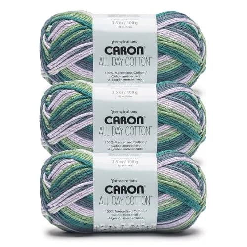 Caron All Day Cotton Yarn Starling - 3 Pack (300g / 519 yds) | Mercerized Cotton for Knitting & Crochet