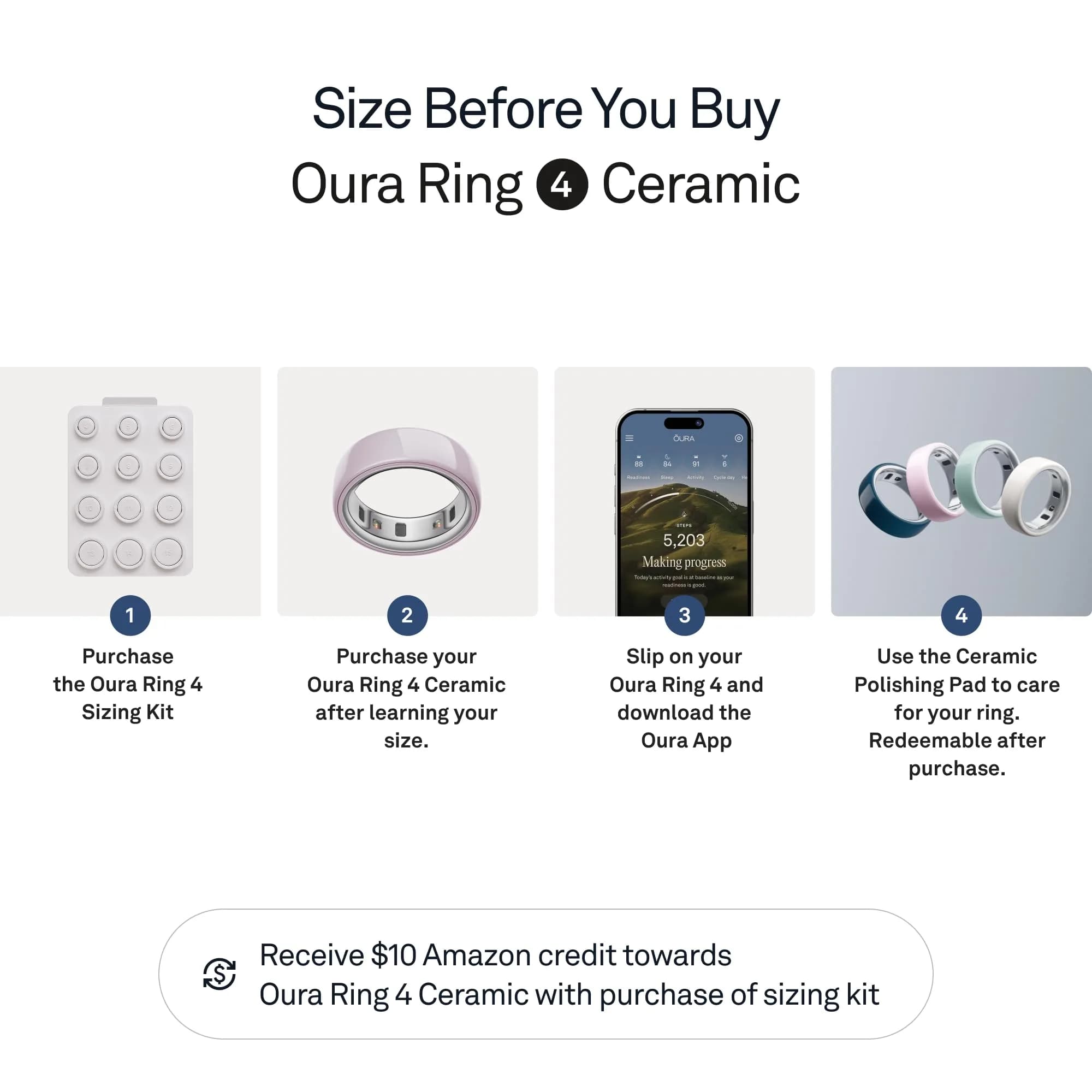 Oura Ring 4 Ceramic Petal Smart Ring Size 7 | USA Import with AI Health Insights - view 3