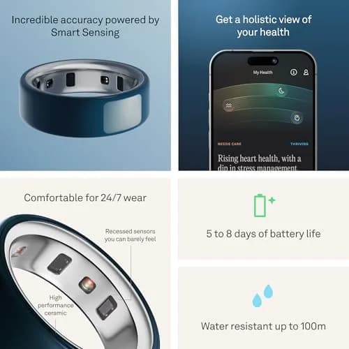 OURA Ring 4 Ceramic Midnight Size 4 | Smart Ring for Sleep, Activity, Women’s Health & AI Insights thumbnail 4