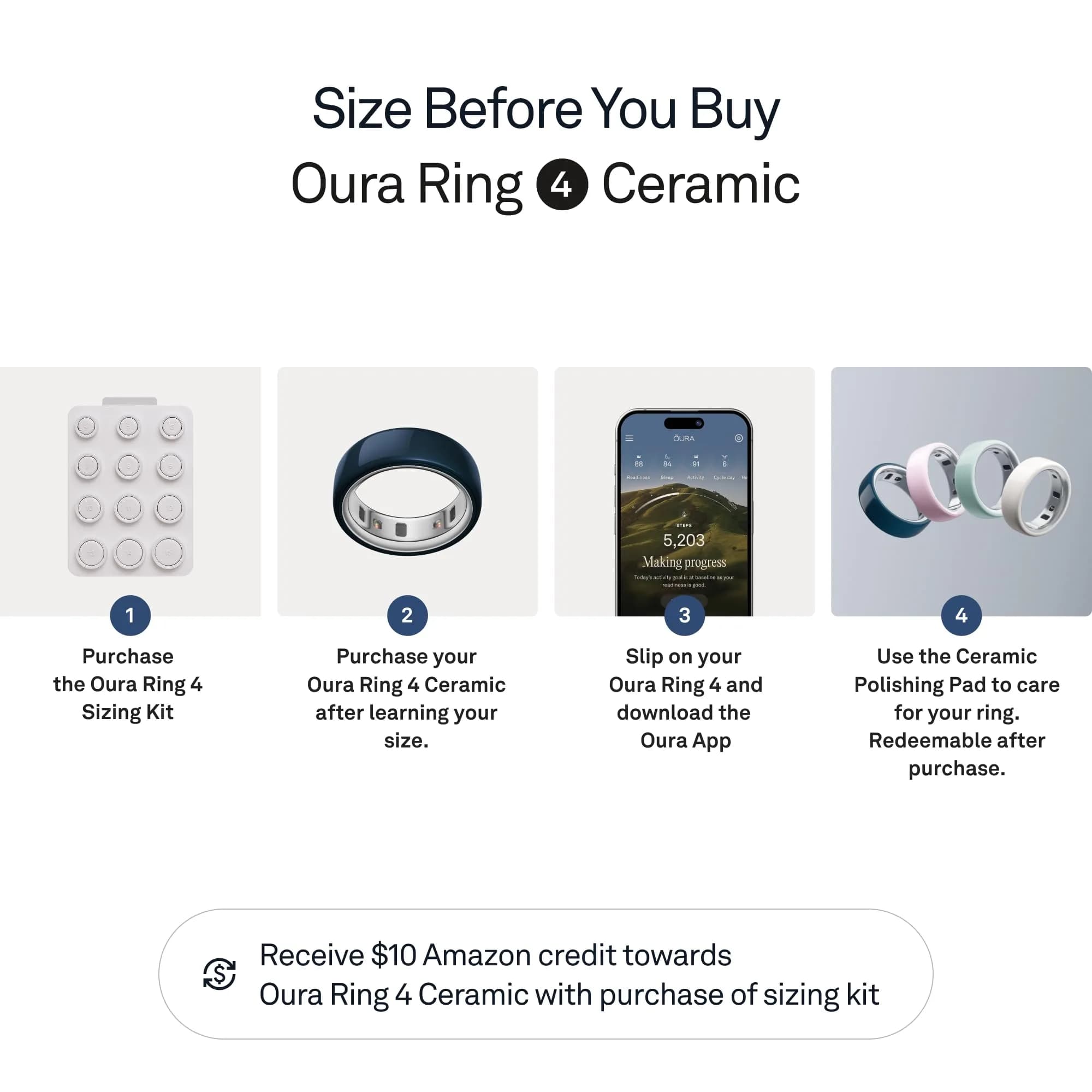 Oura Ring 4 Ceramic Midnight Size 8 | Smart Health Tracking - view 3