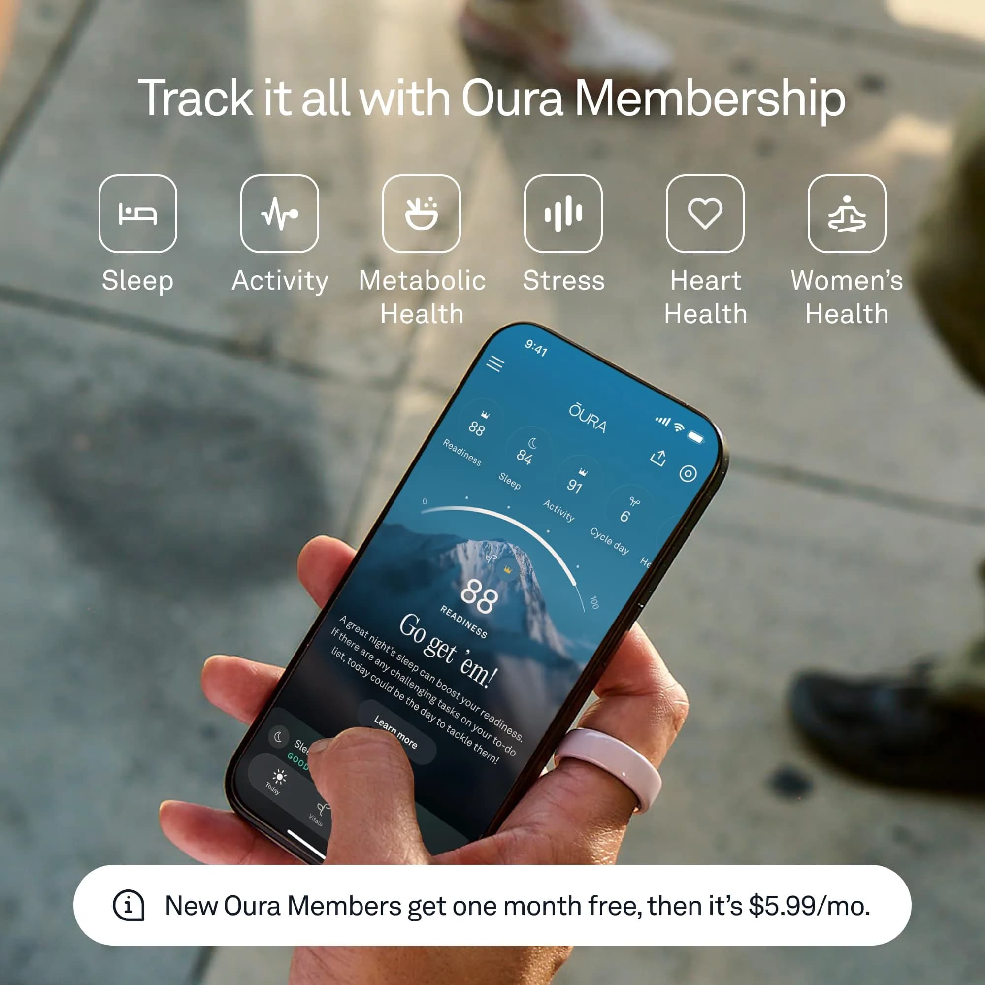 Oura Ring 4 Ceramic Midnight Size 8 | Smart Health Tracking - view 6