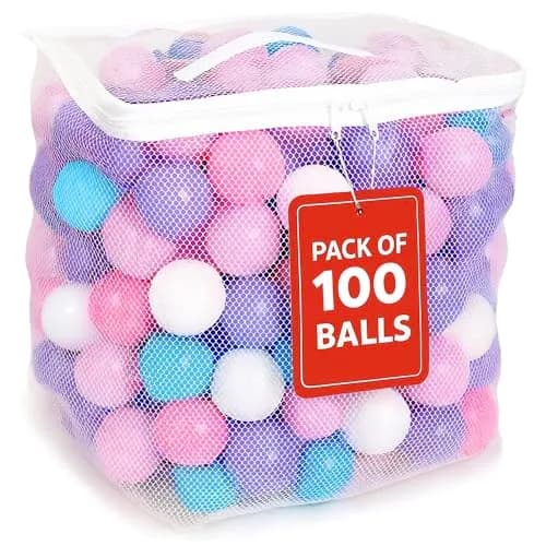 MW SPORTS Play Balls for Ball Pit | Crush Proof Plastic, BPA & Phthalate Free, Pastel Colors, 100 Balls thumbnail 1