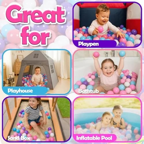 MW SPORTS Play Balls for Ball Pit | Crush Proof Plastic, BPA & Phthalate Free, Pastel Colors, 100 Balls thumbnail 4