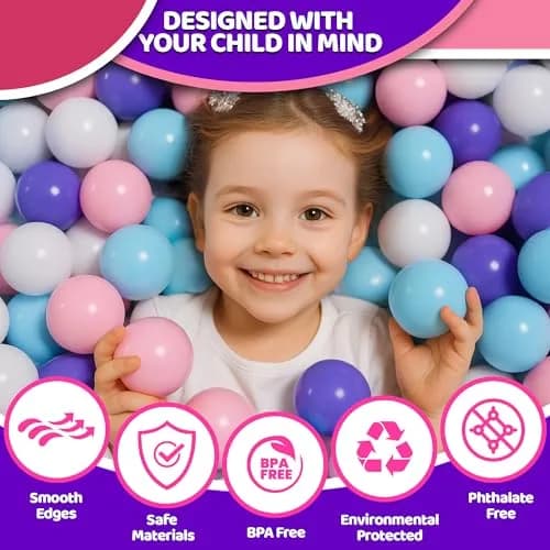 MW SPORTS Play Balls for Ball Pit | Crush Proof Plastic, BPA & Phthalate Free, Pastel Colors, 100 Balls thumbnail 5