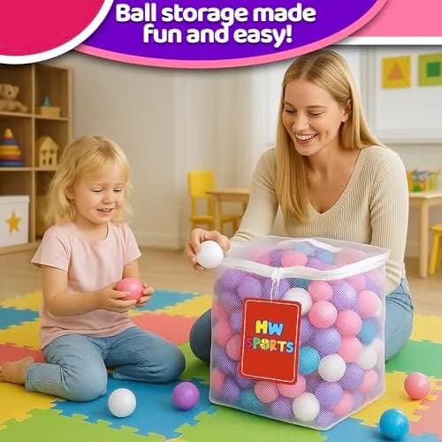 MW SPORTS Play Balls for Ball Pit | Crush Proof Plastic, BPA & Phthalate Free, Pastel Colors, 100 Balls thumbnail 6