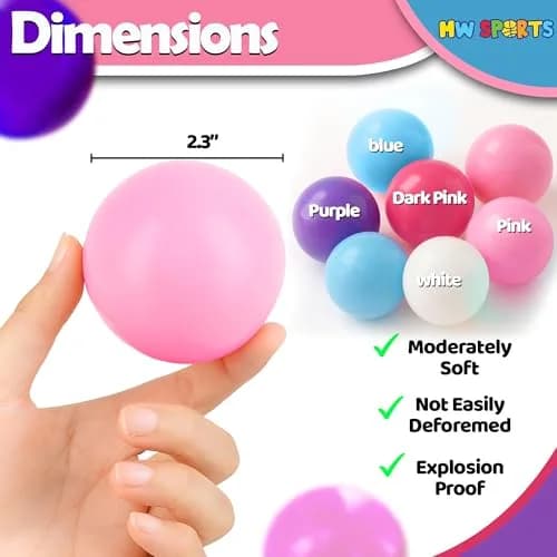 MW SPORTS Play Balls for Ball Pit | Crush Proof Plastic, BPA & Phthalate Free, Pastel Colors, 100 Balls thumbnail 3