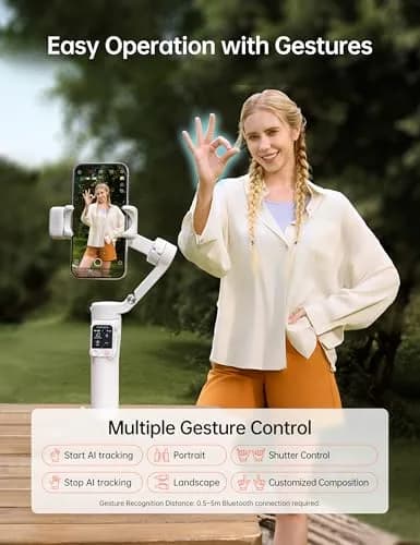 Hohem iSteady V3 Ultra Gimbal Stabilizer for Smartphone | AI Tracking, 360° Pan, Touchscreen, Remote Control, Built-in Extension & Tripod thumbnail 8
