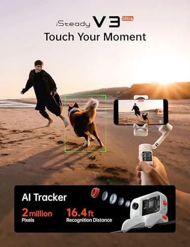 Hohem iSteady V3 Ultra Gimbal Stabilizer for Smartphone | AI Tracking, 360° Pan, Touchscreen, Remote Control, Built-in Extension & Tripod thumbnail 2