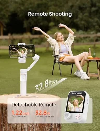 Hohem iSteady V3 Ultra Gimbal Stabilizer for Smartphone | AI Tracking, 360° Pan, Touchscreen, Remote Control, Built-in Extension & Tripod thumbnail 3