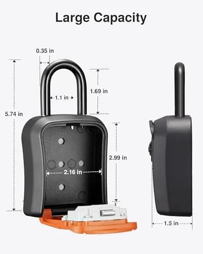 Puroma Outdoor Key Lock Box Orange | 4-Digit Combination Lockbox for Home & Office thumbnail 6