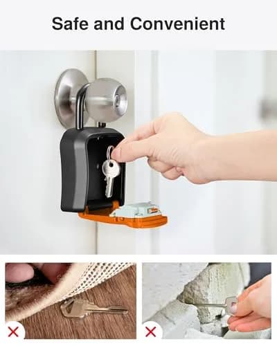 Puroma Outdoor Key Lock Box Orange | 4-Digit Combination Lockbox for Home & Office thumbnail 7