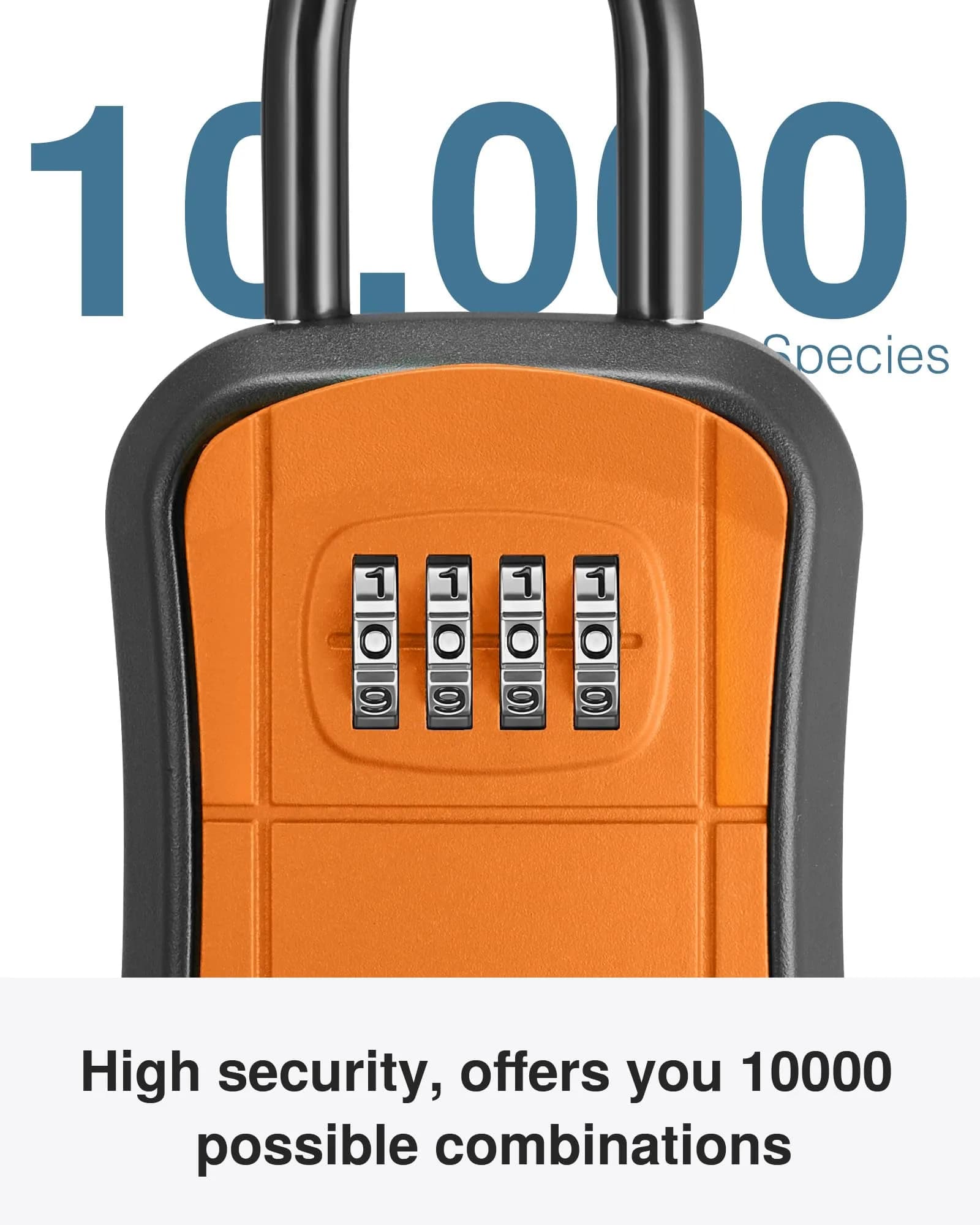 Puroma Outdoor Key Lock Box Orange | 4-Digit Combination Lockbox for Home & Office - view 3