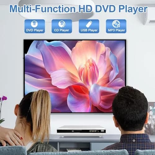 JOVELL DVD Player for TV, Region-Free, 1080P HD, USB & HDMI Output, Supports All Regions, Compact White Model (168) thumbnail 4