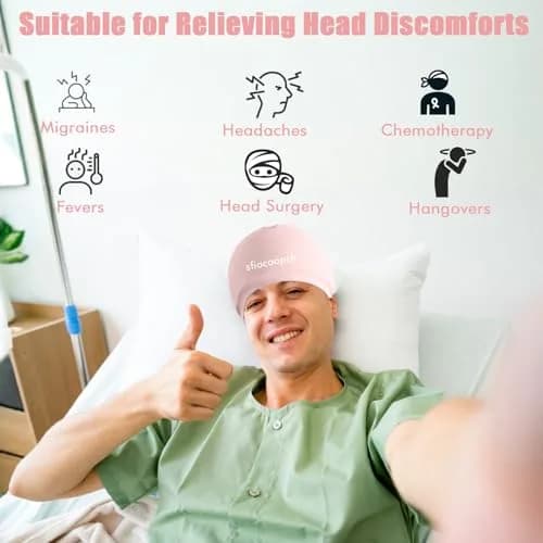 sfiocoopck Pink Chemotherapy Cold Cap for Scalp Cooling & Migraine Relief | 1 Unit thumbnail 3