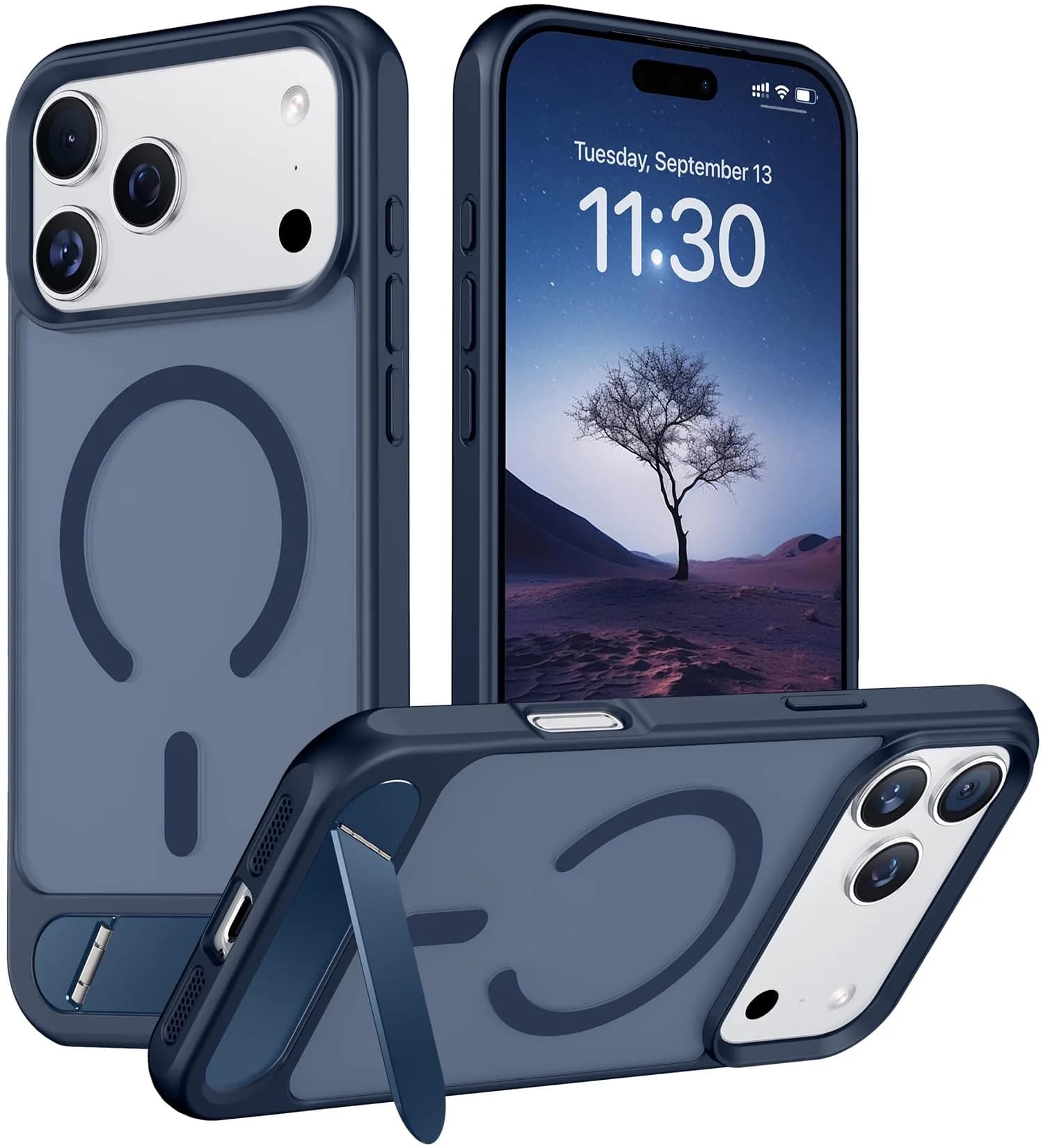 Temdan Magnetic for iPhone 18 Pro Max Case/17 Pro Max Case Stand | Slim Shockproof Translucent Matte 6.9"