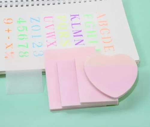 ONLYKXY Transparent Sticky Notes 200 Sheets (4 Packs) | Glitter Pastel Color Waterproof Index Tabs for Annotating Books thumbnail 4