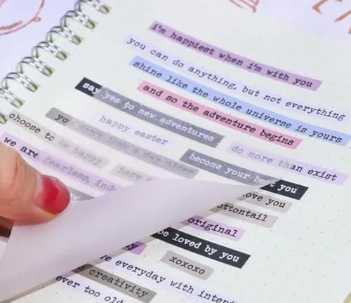 ONLYKXY Transparent Sticky Notes 200 Sheets (4 Packs) | Glitter Pastel Color Waterproof Index Tabs for Annotating Books thumbnail 3