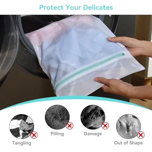OTraki White Mesh Laundry Bag 30cm x 40cm | Reinforced Zipper for Delicates thumbnail 8