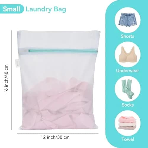 OTraki White Mesh Laundry Bag 30cm x 40cm | Reinforced Zipper for Delicates thumbnail 2