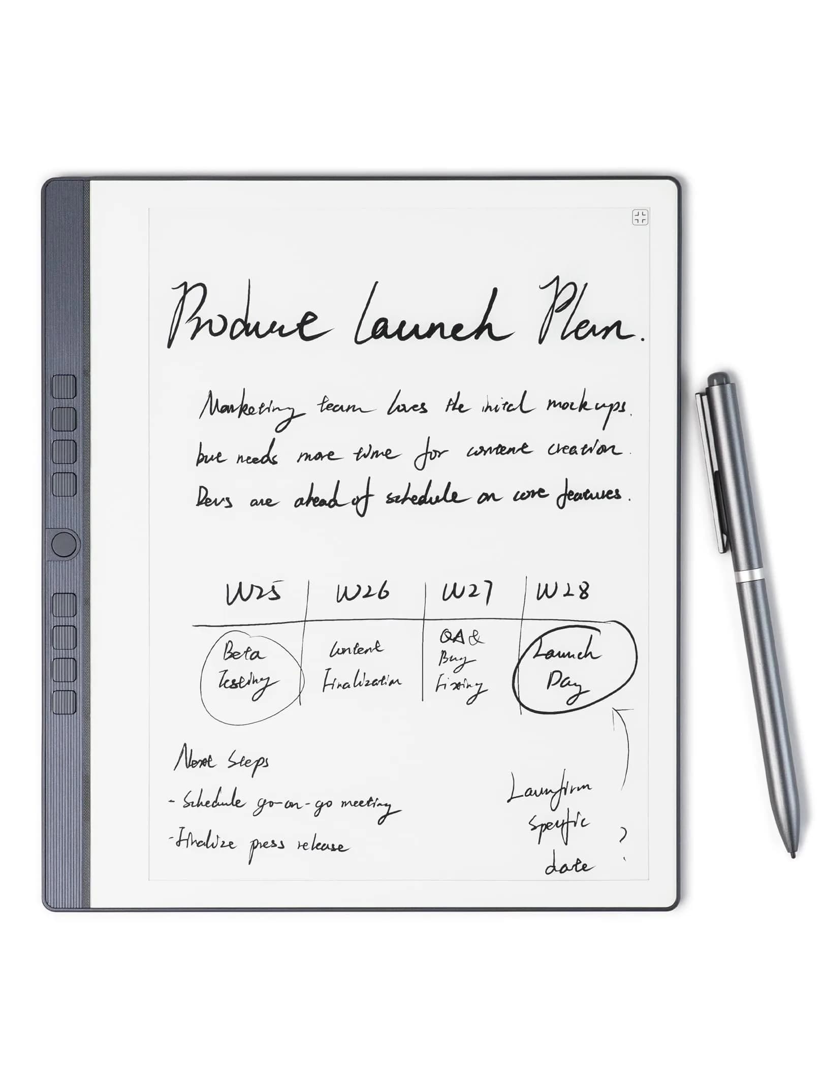 Penstar eNote 2 E-Ink Digital Notebook with Pen, 10.3" AI Paper Tablet, 128GB Storage, 6500mAh Battery, Android 14 | 300 ppi HD Display — eNote with Two B5 Pens and Leather Folio